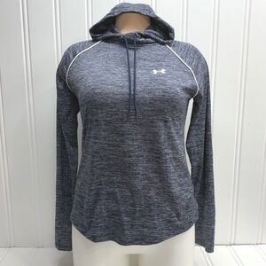 Under Armour‎ Women Heathered Blue Long Sleeve Hoodie Athletic Pullover MD